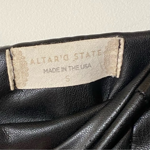 Altar'd State Black Faux Leather Pencil Mini Skirt - Picture 3 of 5